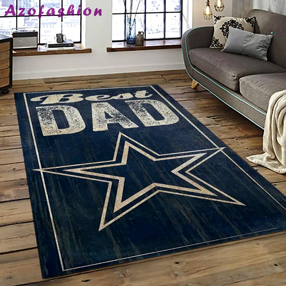 Nfl dallas cowboy football team logo sport carpet rectangle area rug for living room dc07 Rectangle Rug