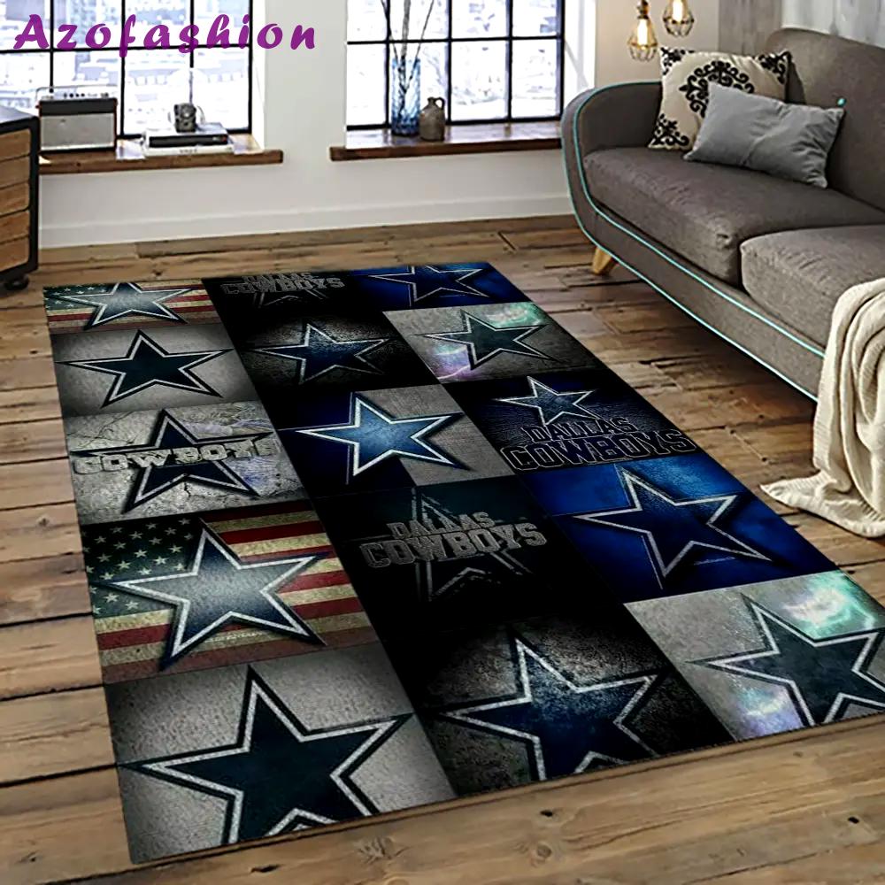 Nfl dallas cowboy football team logo sport carpet rectangle area rug for living room dc31 Rectangle Rug