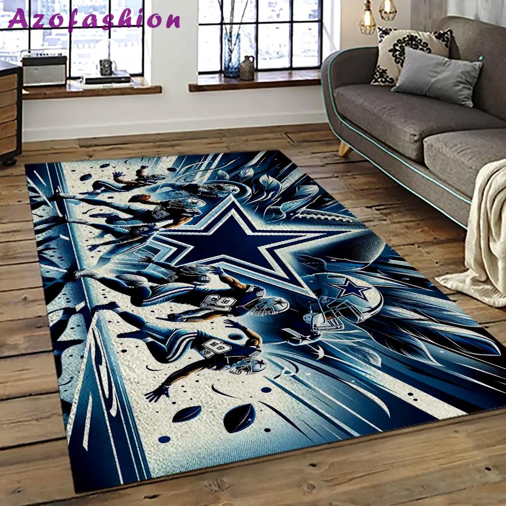 Nfl dallas cowboy football team logo sport carpet rectangle area rug for living room dc71 Rectangle Rug