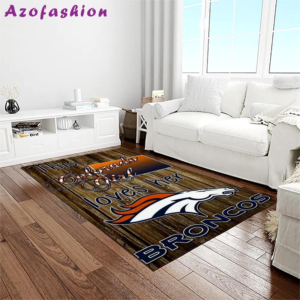Nfl denver broncos football team logo rectangle area rug db53 Rectangle Rug