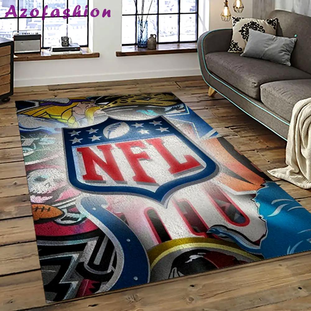 Nfl football league logo retangle carpet area rug home decor best gift for fan and friends nf25 Rectangle Rug