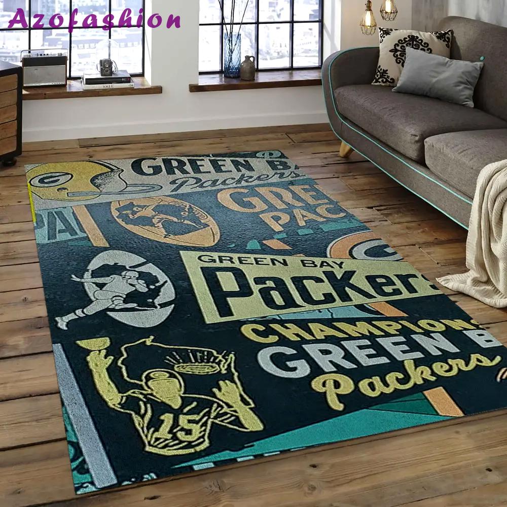 Nfl green bay packers football team logo rectangle area rug gbp33 Rectangle Rug