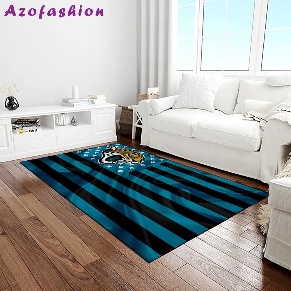 Nfl jacksonville jaguars football team logo rectangle area rug jj25 Rectangle Rug