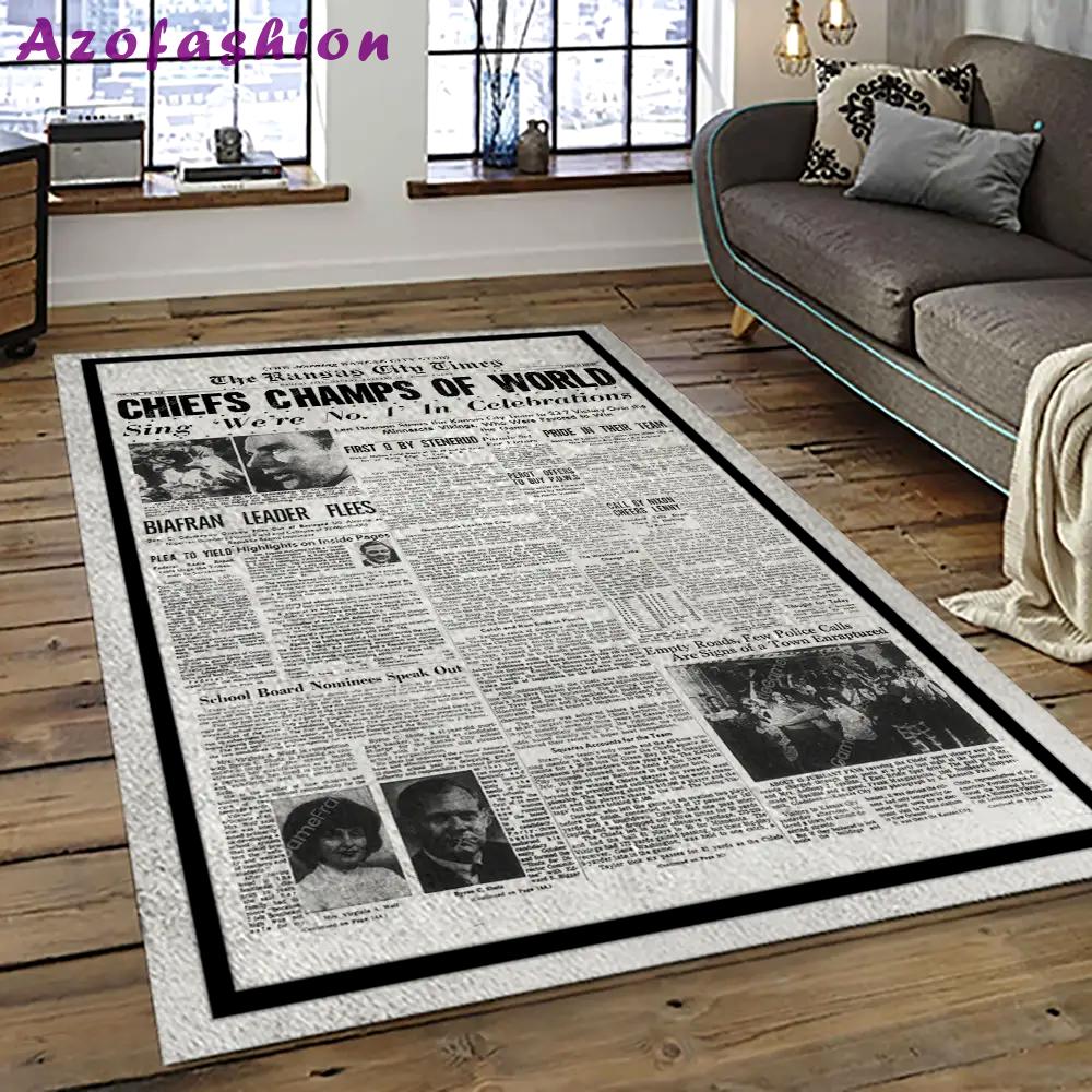 Nfl kansas city chiefs football team logo sport carpet rectangle area rug for living room kcc03 Rectangle Rug