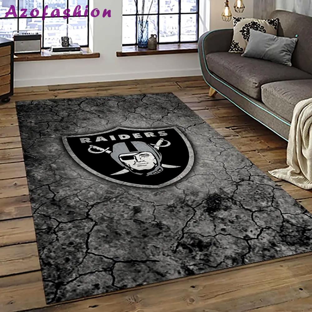 Nfl las vegas raiders football team logo sport carpet area rug home decor best gift for friends lvr64 Rectangle Rug