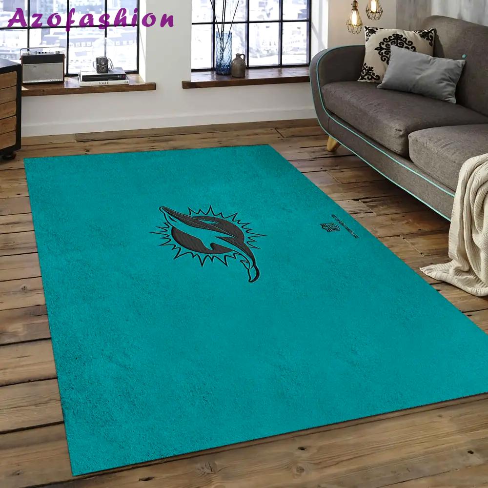 Nfl miami dolphins football team logo rectangle area rug mmd01 Rectangle Rug