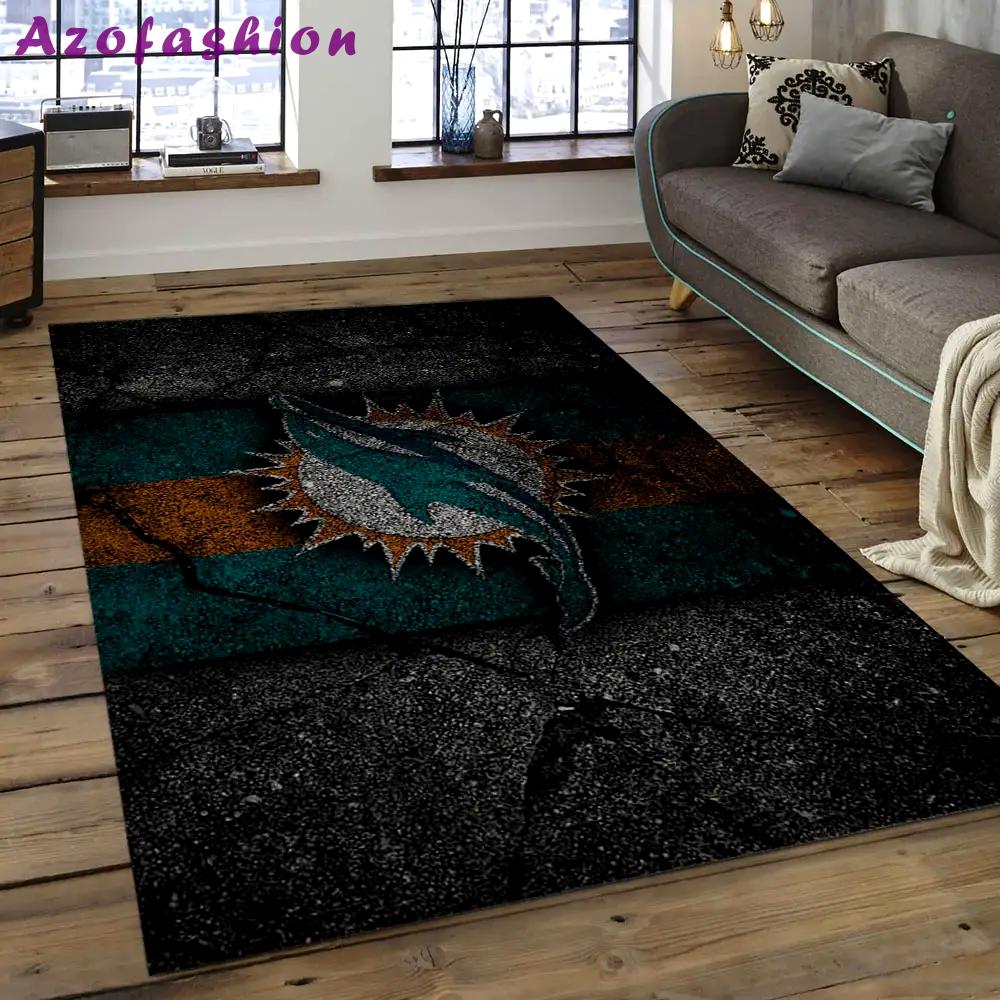 Nfl miami dolphins football team logo rectangle area rug mmd48 Rectangle Rug