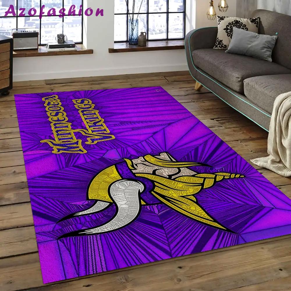 Nfl minnesota vikings football team logo rectangle area mv07 Rectangle Rug