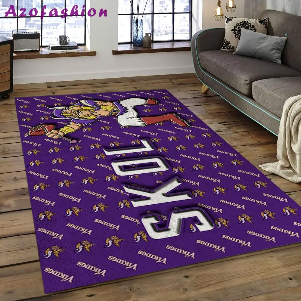 Nfl minnesota vikings football team logo rectangle area mv32 Rectangle Rug