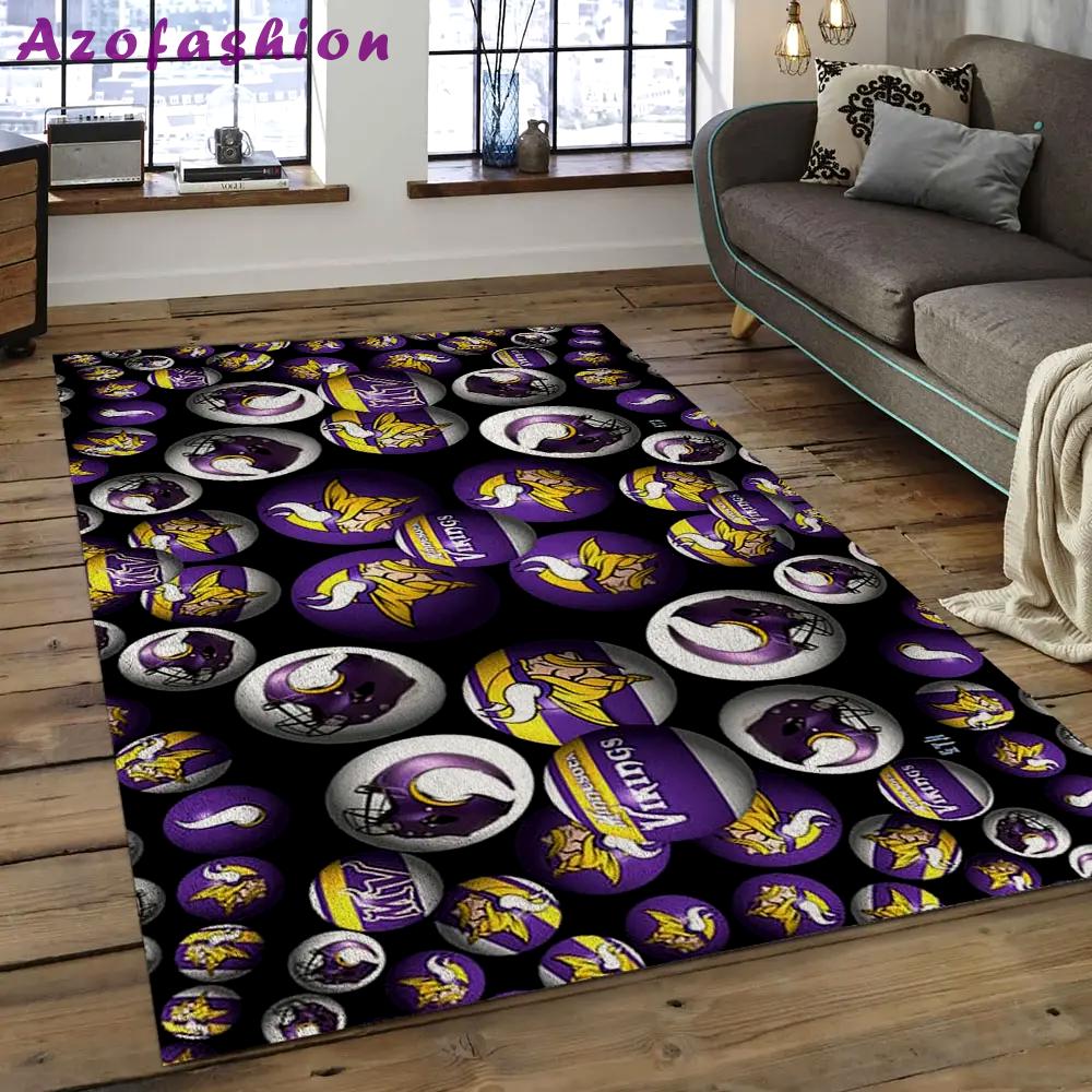 Nfl minnesota vikings football team logo rectangle area mv34 Rectangle Rug