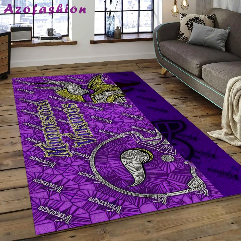 Nfl minnesota vikings football team logo rectangle area mv42 Rectangle Rug