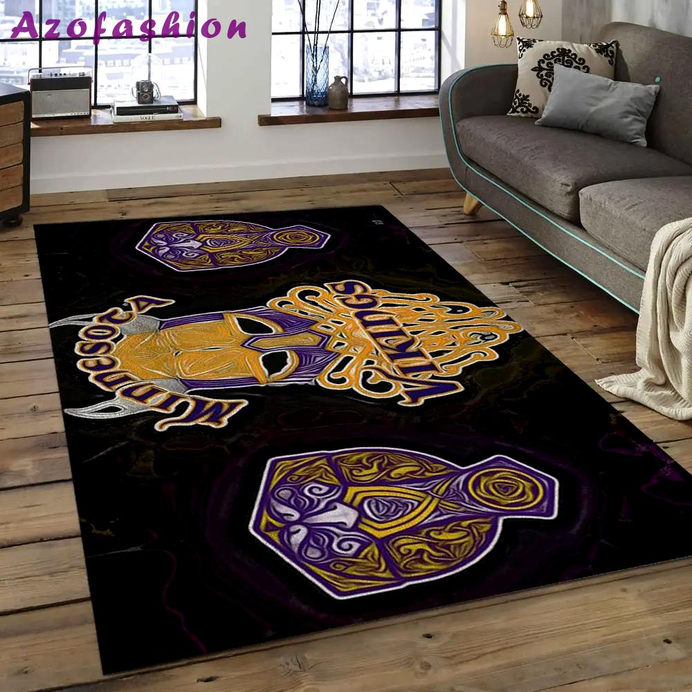 Nfl minnesota vikings football team logo rectangle area mv43 Rectangle Rug