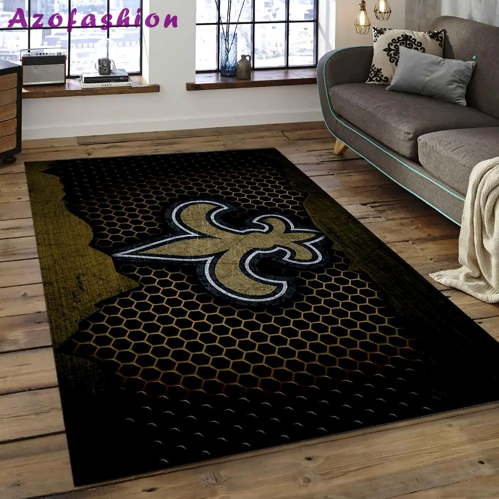 Nfl new orleans saints football team logo rectangle area rug nos15 Rectangle Rug