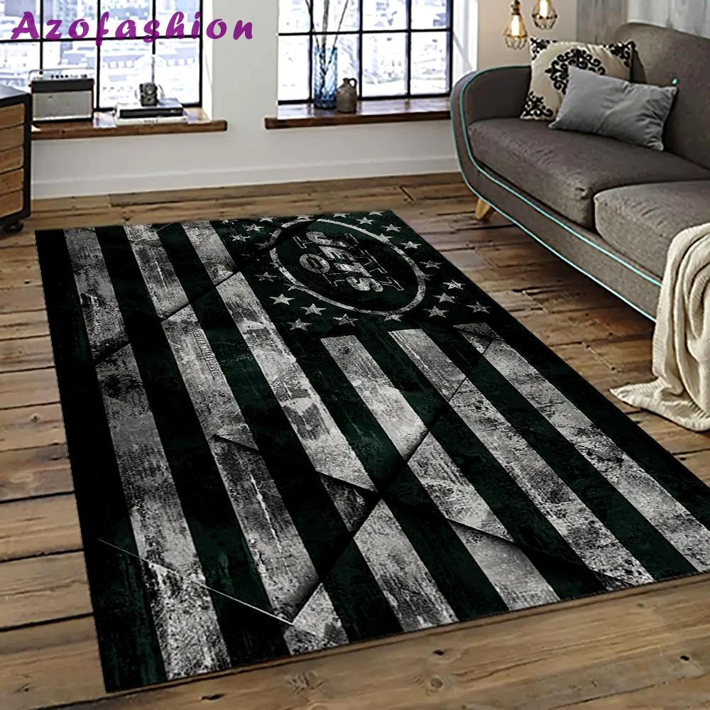 Nfl new york jets football team logo sport carpet rectangle area rug for living room nyj35 Rectangle Rug