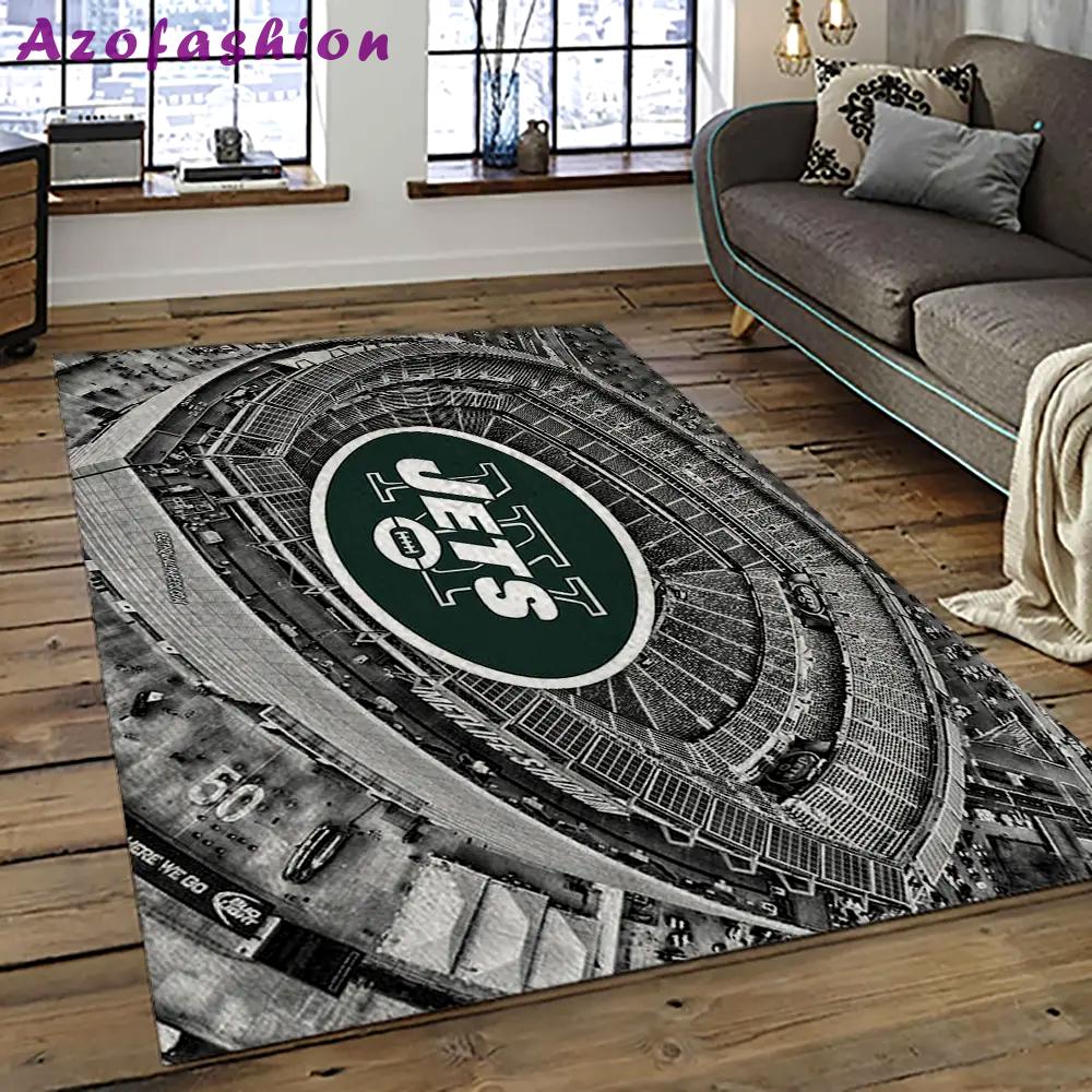 Nfl new york jets football team logo sport carpet rectangle area rug for living room nyj47 Rectangle Rug