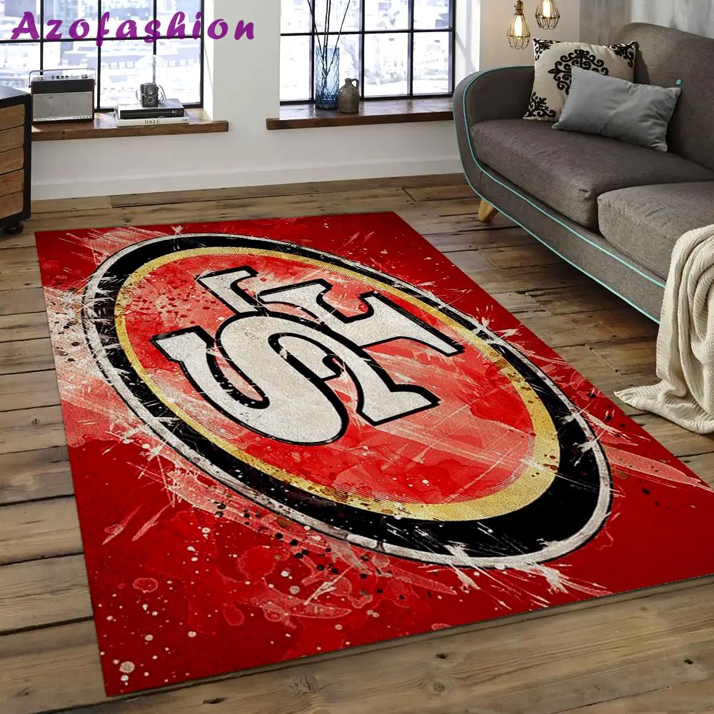 Nfl san francisco 49ers football team logo rectangle area sfs09 Rectangle Rug