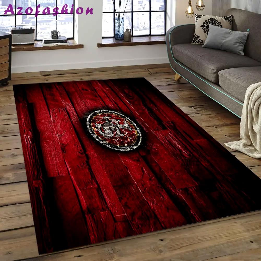 Nfl san francisco 49ers football team logo rectangle area sfs17 Rectangle Rug