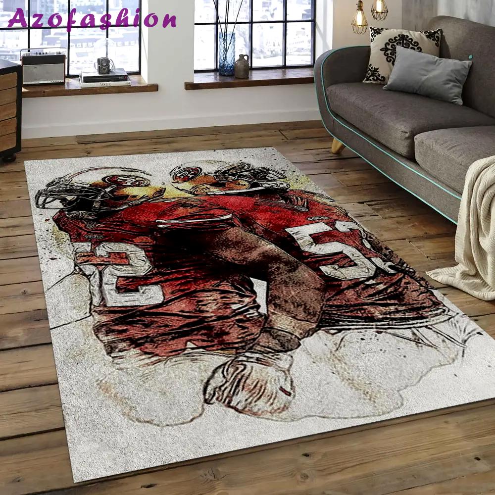 Nfl san francisco 49ers football team logo rectangle area sfs35 Rectangle Rug