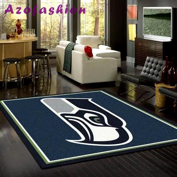 Nfl seattle seahawks football sport rug area rug living room rug home decor Rectangle Rug
