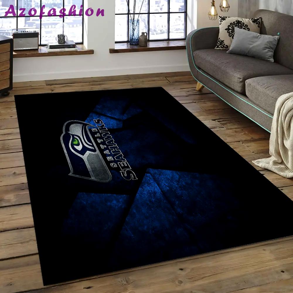 Nfl seattle seahawks football team logo rectangle area rug ss19 Rectangle Rug