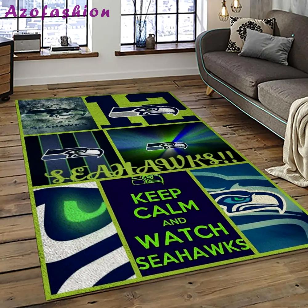 Nfl seattle seahawks football team logo sport carpet area rug home decor best gift for friends ss65 Rectangle Rug