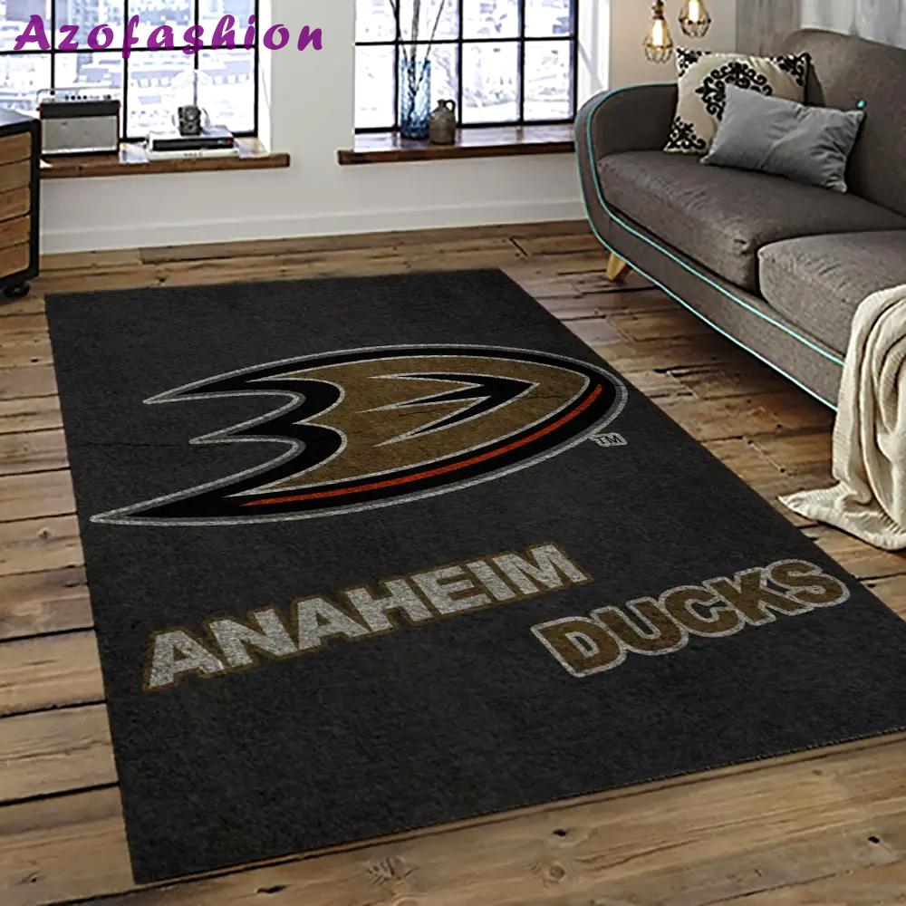 Nhl anaheim ducks ice hockey team logo sport carpet area rug home decor gift the ducks gift for fans gift for son ahd16 Rectangle Rug