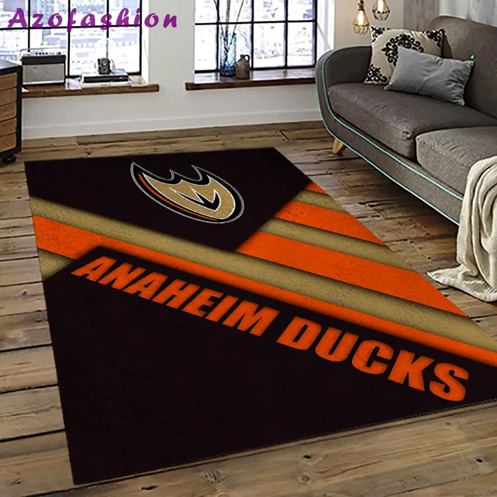 Nhl anaheim ducks ice hockey team logo sport carpet area rug home decor gift the ducks gift for fans gift for son ahd26 Rectangle Rug