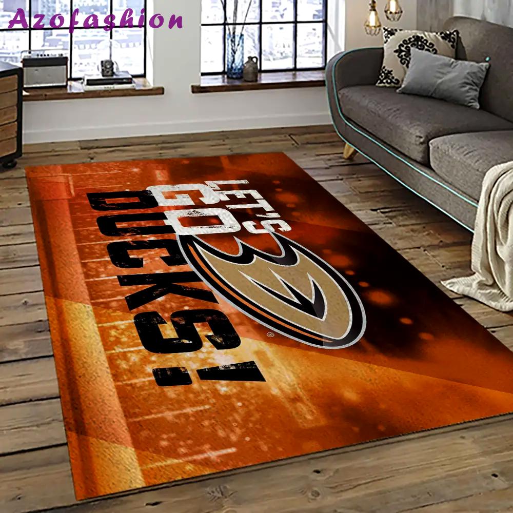 Nhl anaheim ducks ice hockey team logo sport carpet area rug home decor gift the ducks gift for fans gift for son ahd27 Rectangle Rug