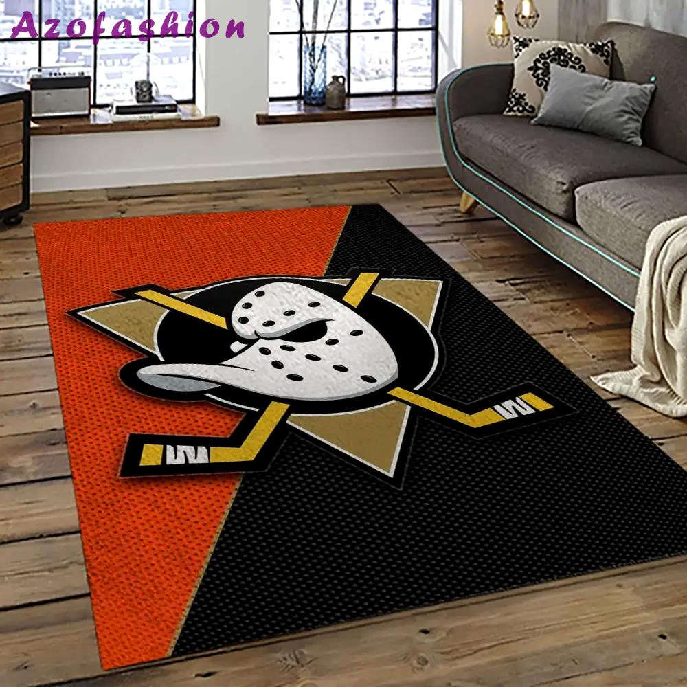 Nhl anaheim ducks ice hockey team logo sport carpet area rug home decor gift the ducks gift for fans gift for son ahd31 Rectangle Rug
