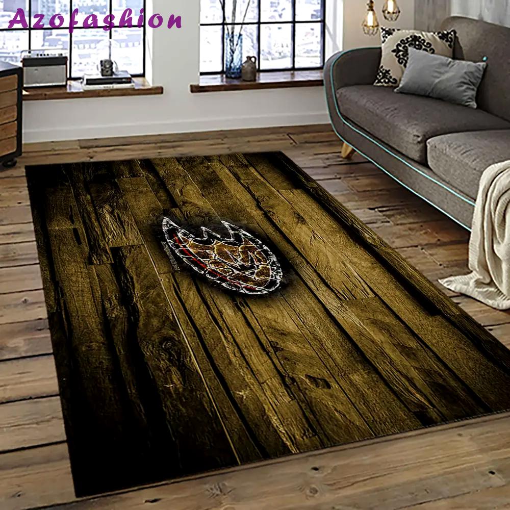 Nhl anaheim ducks ice hockey team logo sport carpet area rug home decor gift the ducks gift for fans gift for son ahd40 Rectangle Rug