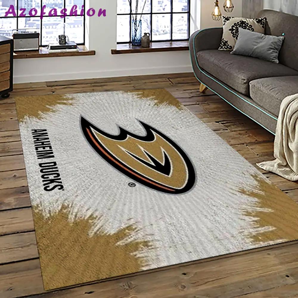 Nhl anaheim ducks ice hockey team logo sport carpet area rug home decor gift the ducks gift for fans gift for son ahd8 Rectangle Rug