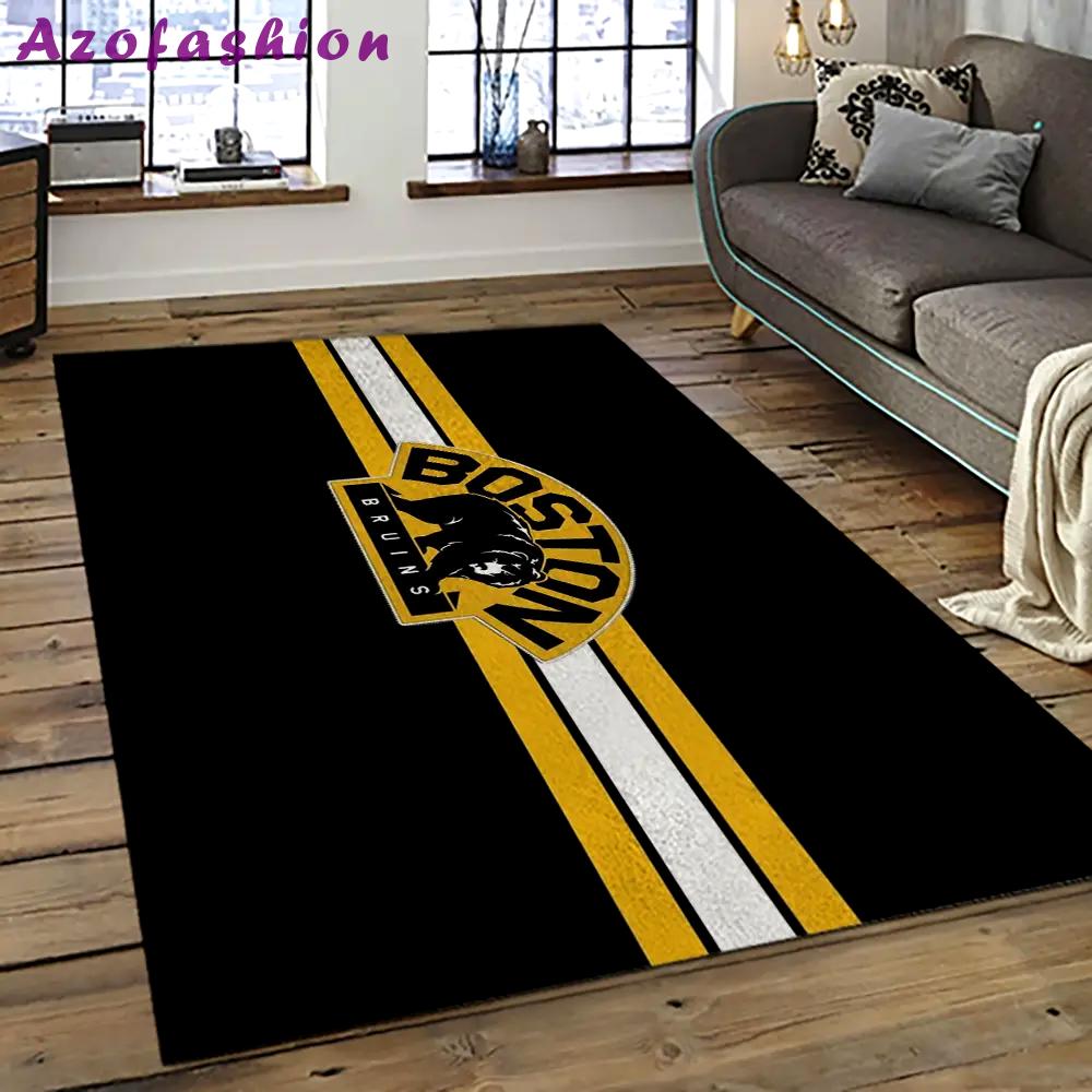 Nhl boston bruins hockey team logo sport carpet rectangle area rug for living room bb36 Rectangle Rug