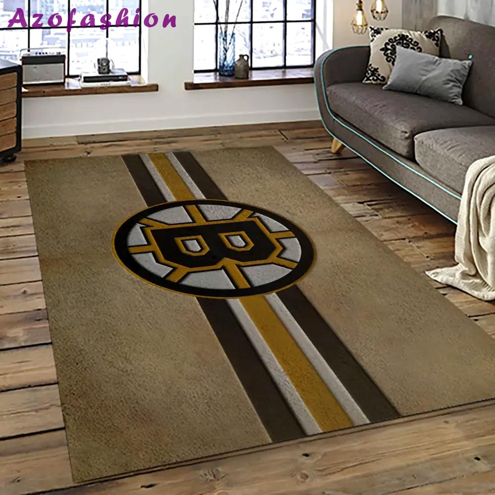 Nhl boston bruins hockey team logo sport carpet rectangle area rug for living room bb48 Rectangle Rug