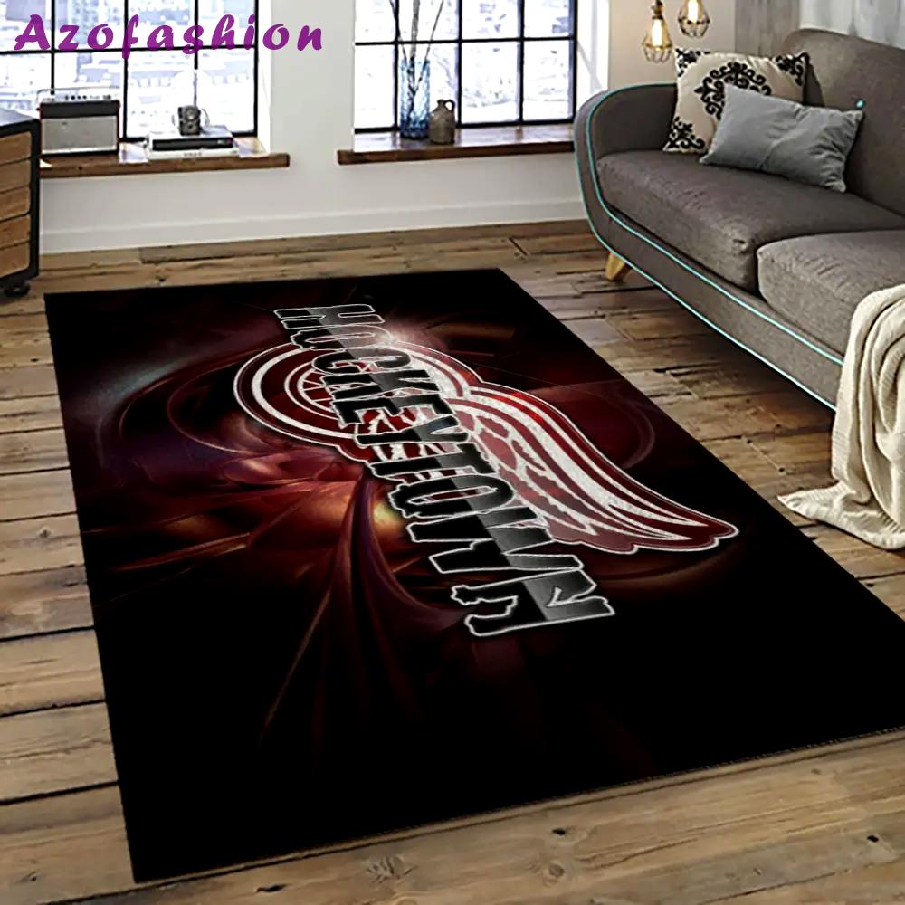 Nhl detroit red wings hockey team logo sport carpet rectangle area rug for living room drw39 Rectangle Rug