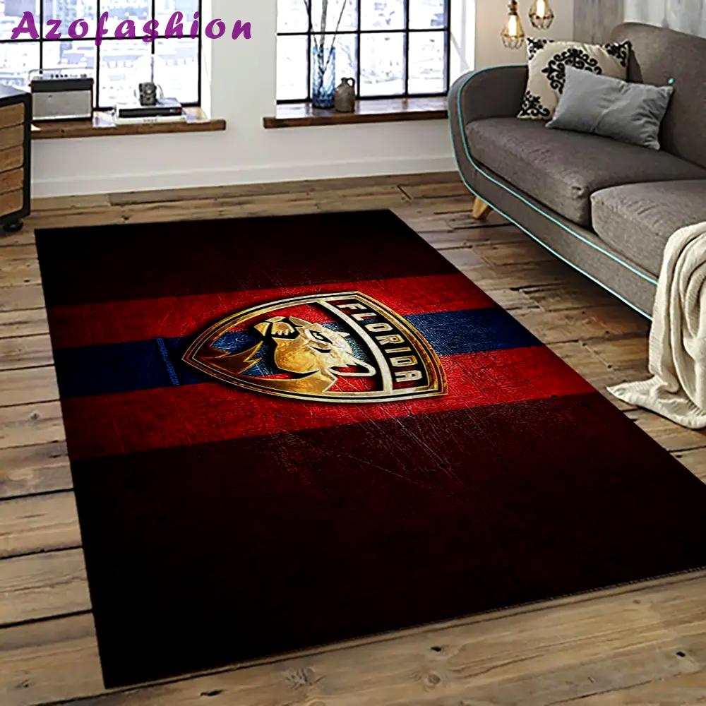 Nhl florida panthers hockey team logo sport carpet rectangle area rug for living room fp43 Rectangle Rug