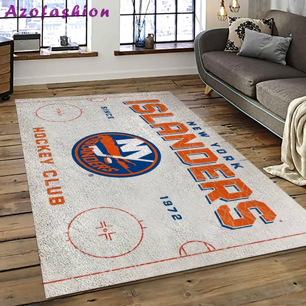 Nhl new york islanders hockey team logo sport carpet rectangle area rug for living room nyi10 Rectangle Rug