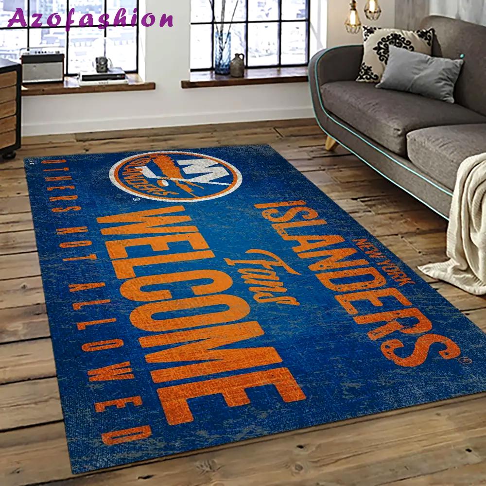Nhl new york islanders hockey team logo sport carpet rectangle area rug for living room nyi41 Rectangle Rug