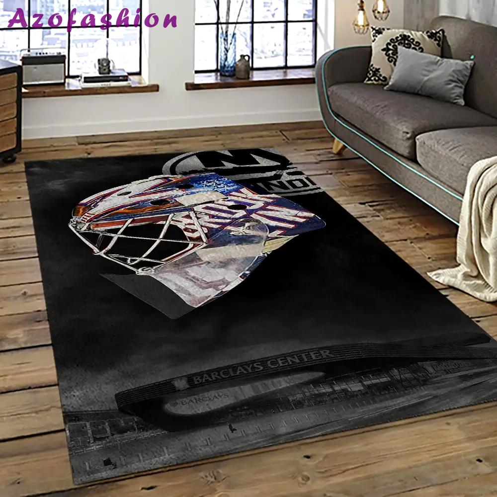 Nhl new york islanders hockey team logo sport carpet rectangle area rug for living room nyi52 Rectangle Rug