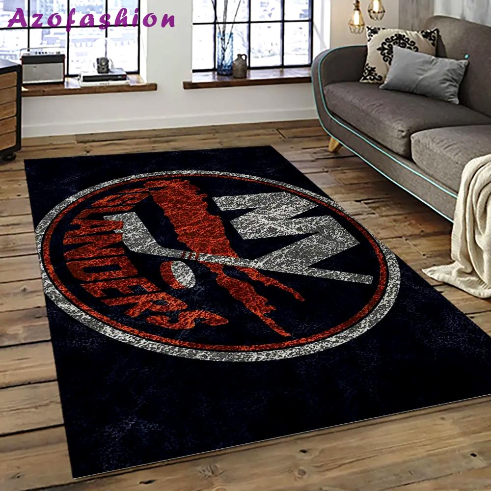 Nhl new york islanders hockey team logo sport carpet rectangle area rug for living room nyi59 Rectangle Rug