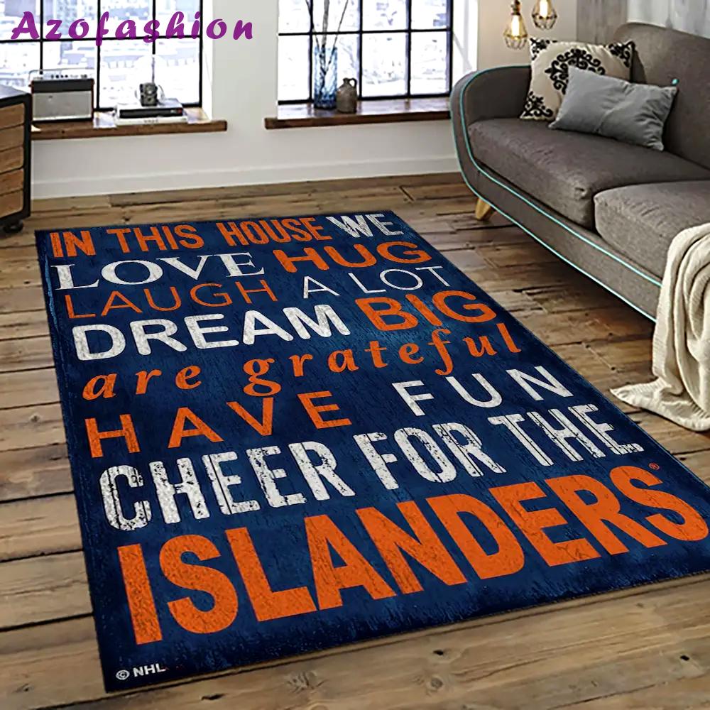 Nhl new york islanders hockey team logo sport carpet rectangle area rug for living room nyi8 Rectangle Rug
