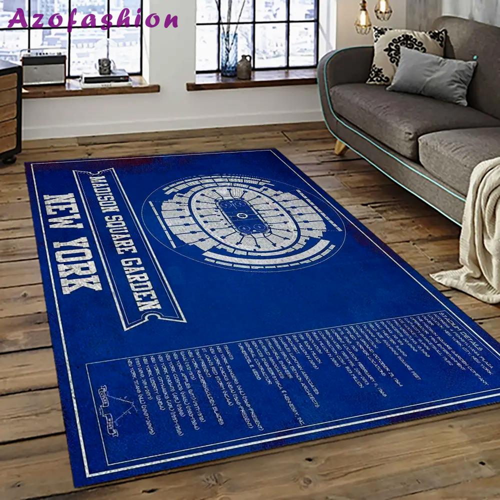 Nhl new york rangers hockey team logo sport carpet rectangle area rug for living room nyr03 Rectangle Rug
