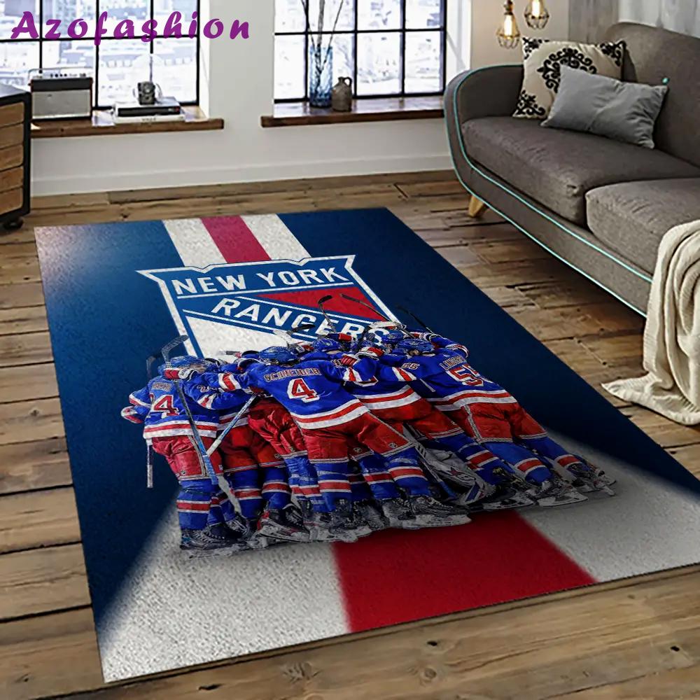 Nhl new york rangers hockey team logo sport carpet rectangle area rug for living room nyr16 Rectangle Rug