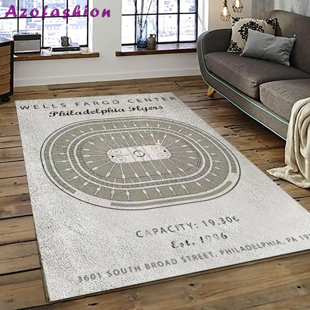Nhl philadelphia flyers hockey team logo sport carpet rectangle area rug for living room pf03 Rectangle Rug