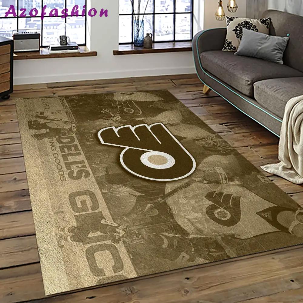 Nhl philadelphia flyers hockey team logo sport carpet rectangle area rug for living room pf25 Rectangle Rug