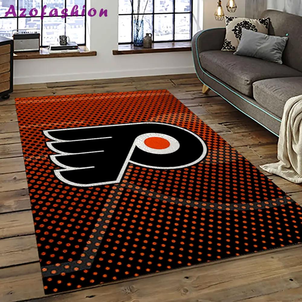 Nhl philadelphia flyers hockey team logo sport carpet rectangle area rug for living room pf58 Rectangle Rug