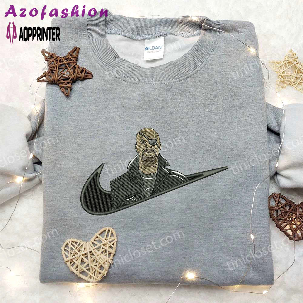 Nick fury x nike embroidered shirt: agent of s h i e l d inspired apparel Embroidered Shirt