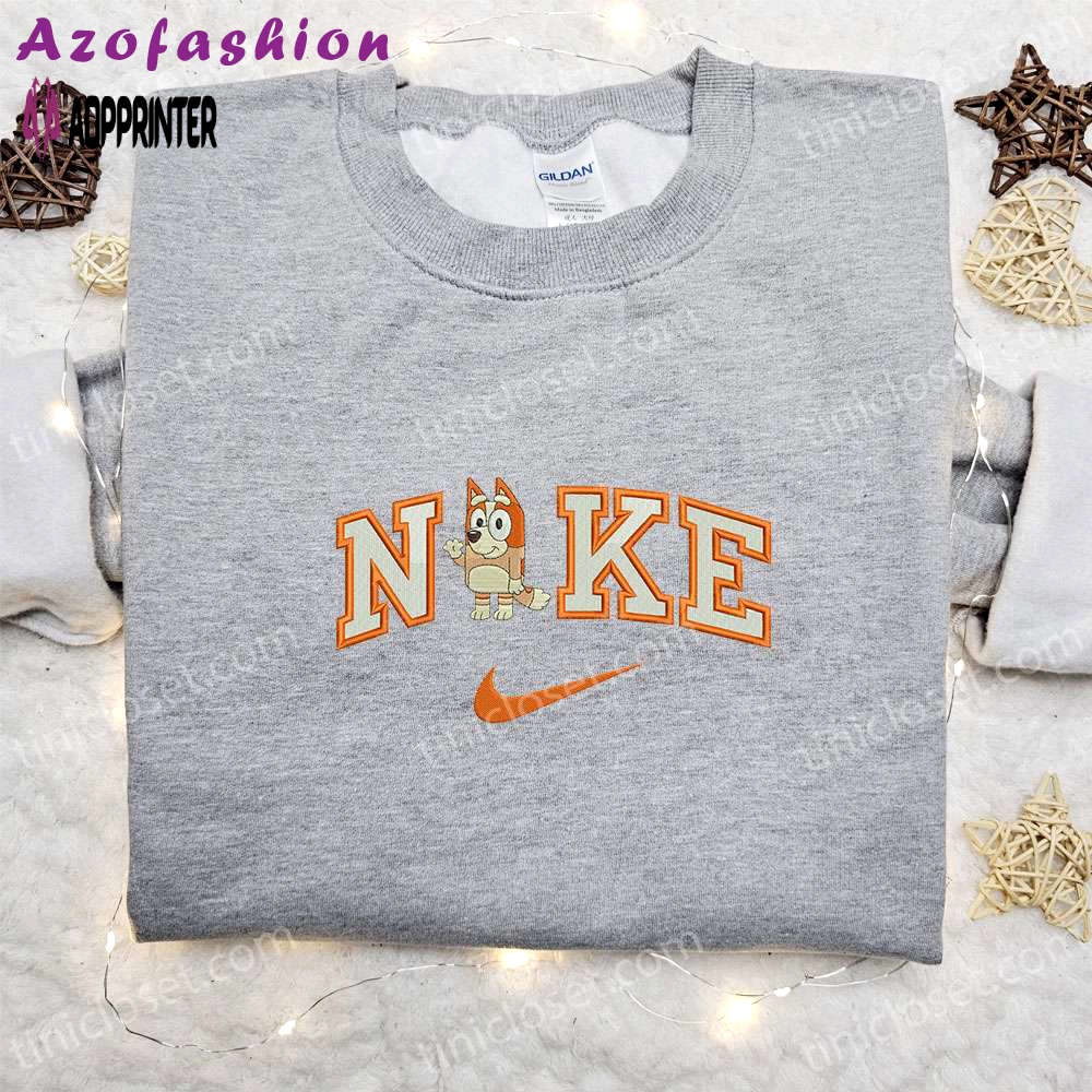Nike cartoon embroidered sweatshirt – bingo hi x bluey shirt nike inspired design Embroidered Shirt