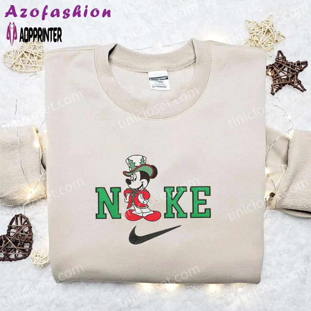 Nike christmas x elegant mickey mouse embroidered sweatshirt: movie-inspired shirt perfect gift idea Embroidered Shirt