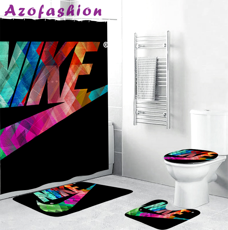 Nike colorful bathroom sets bath mat hypebeast home decor luxury fashion brand Bathroom Set