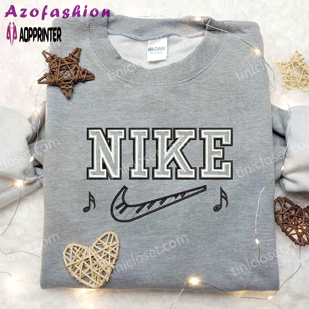 Nike embroidered piano sweatshirt – music inspired shirt Embroidered Shirt